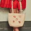 Bag & Umbrella-Sergent Major Embroidered straw bag