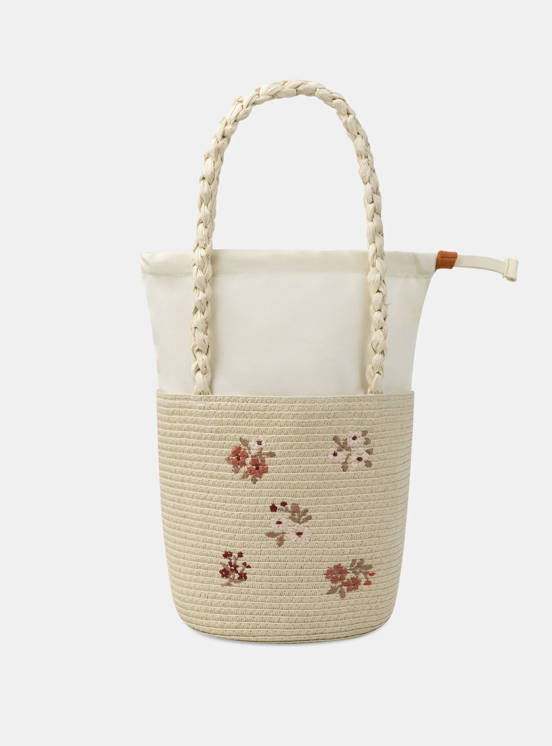 Bag & Umbrella-Sergent Major Embroidered straw bag