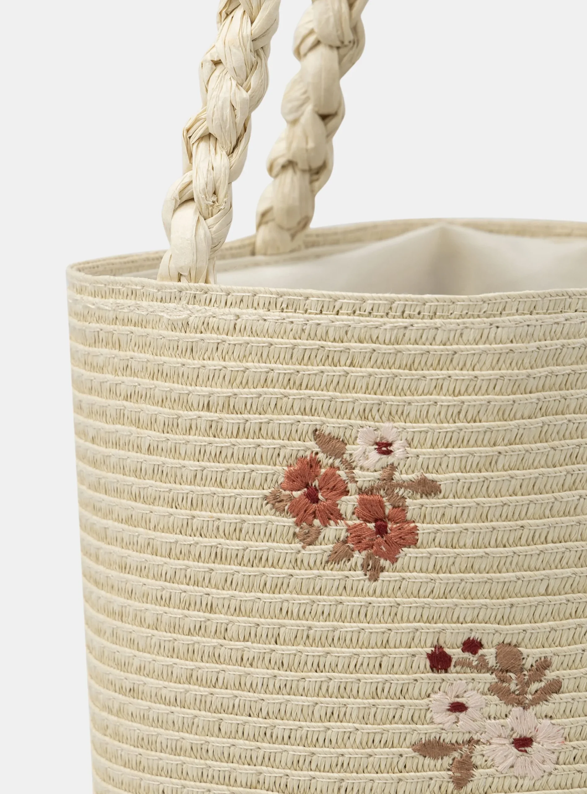 Bag & Umbrella-Sergent Major Embroidered straw bag