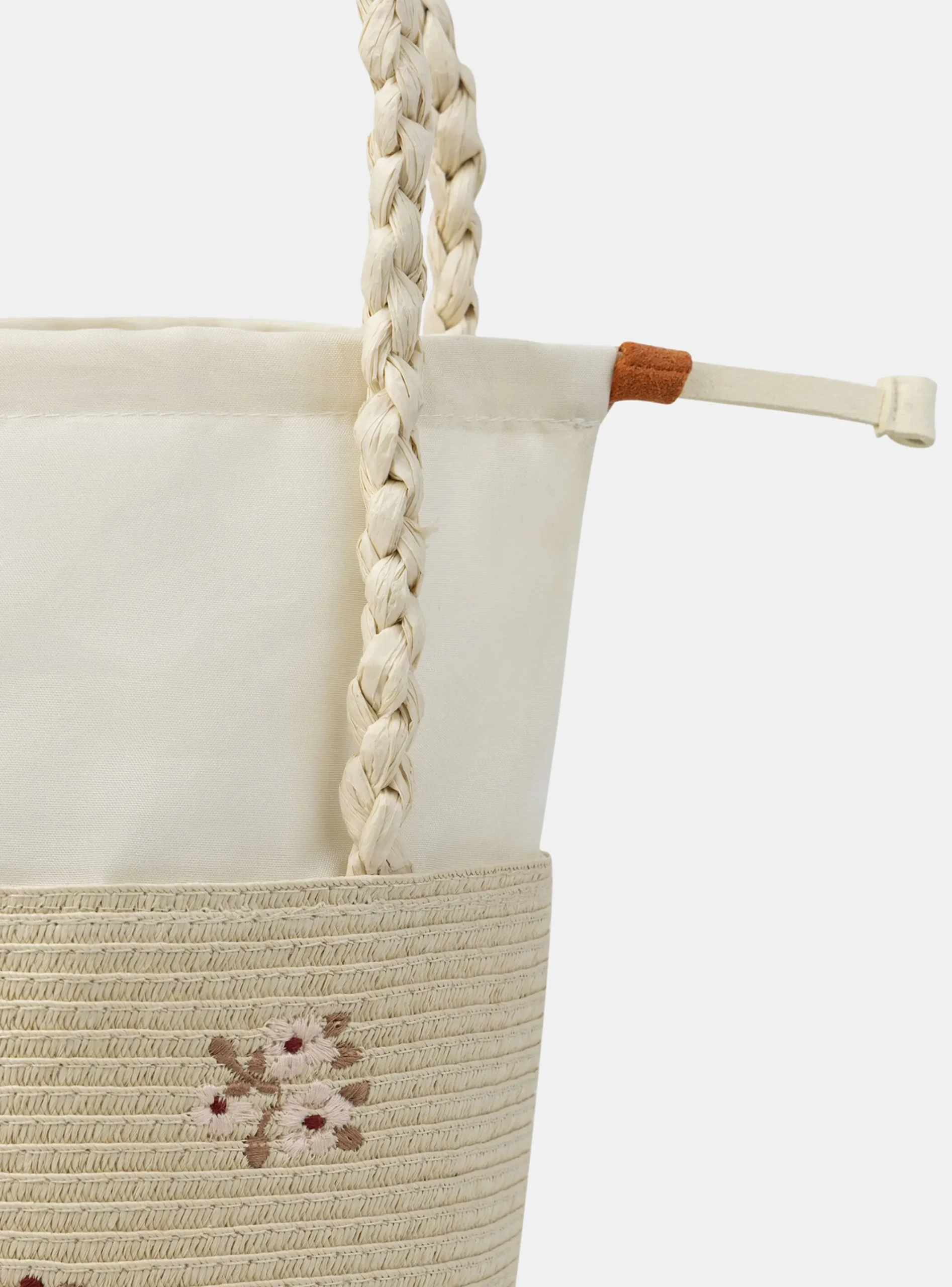 Bag & Umbrella-Sergent Major Embroidered straw bag