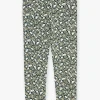 Trousers, Jeans And Legging-Sergent Major Emerald green and yellow floral-print leggings
