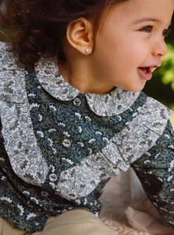 T-shirts & Shirts | T-shirts & Shirts-Sergent Major Emerald green blouse with floral print