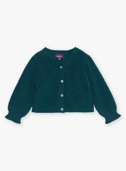 Knitwear, Sweater, Cardigan | Knitwear, Sweater, Cardigan-Sergent Major Emerald green cardigan in fancy knit