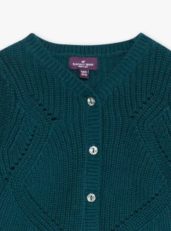 Knitwear, Sweater, Cardigan | Knitwear, Sweater, Cardigan-Sergent Major Emerald green cardigan in fancy knit