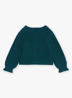 Knitwear, Sweater, Cardigan | Knitwear, Sweater, Cardigan-Sergent Major Emerald green cardigan in fancy knit