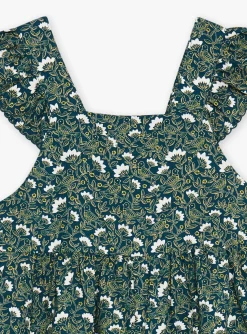 Romper, Jumpsuit & Outfit | Romper, Jumpsuit & Outfit-Sergent Major Emerald green dungarees with floral print