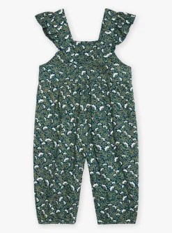 Romper, Jumpsuit & Outfit | Romper, Jumpsuit & Outfit-Sergent Major Emerald green dungarees with floral print