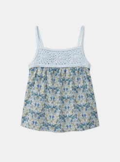 Shirt, T-shirt-Sergent Major Floral Lace Green Tank Top