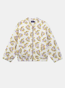 Knitwear, Sweater, Cardigan-Sergent Major Floral varsity-style jacket tubular knit fabric
