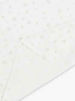 Sponge Tips, Nappies & Bibs-Sergent Major Flowered print vanilla diaper in double cotton gauze