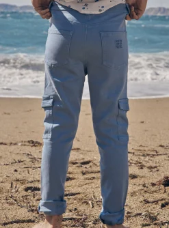 Trousers, Jeans-Sergent Major Frosted blue slim-fit cargo pants