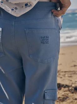 Trousers, Jeans-Sergent Major Frosted blue slim-fit cargo pants