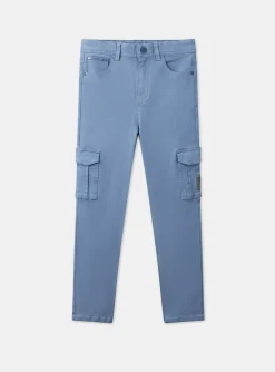 Trousers, Jeans-Sergent Major Frosted blue slim-fit cargo pants