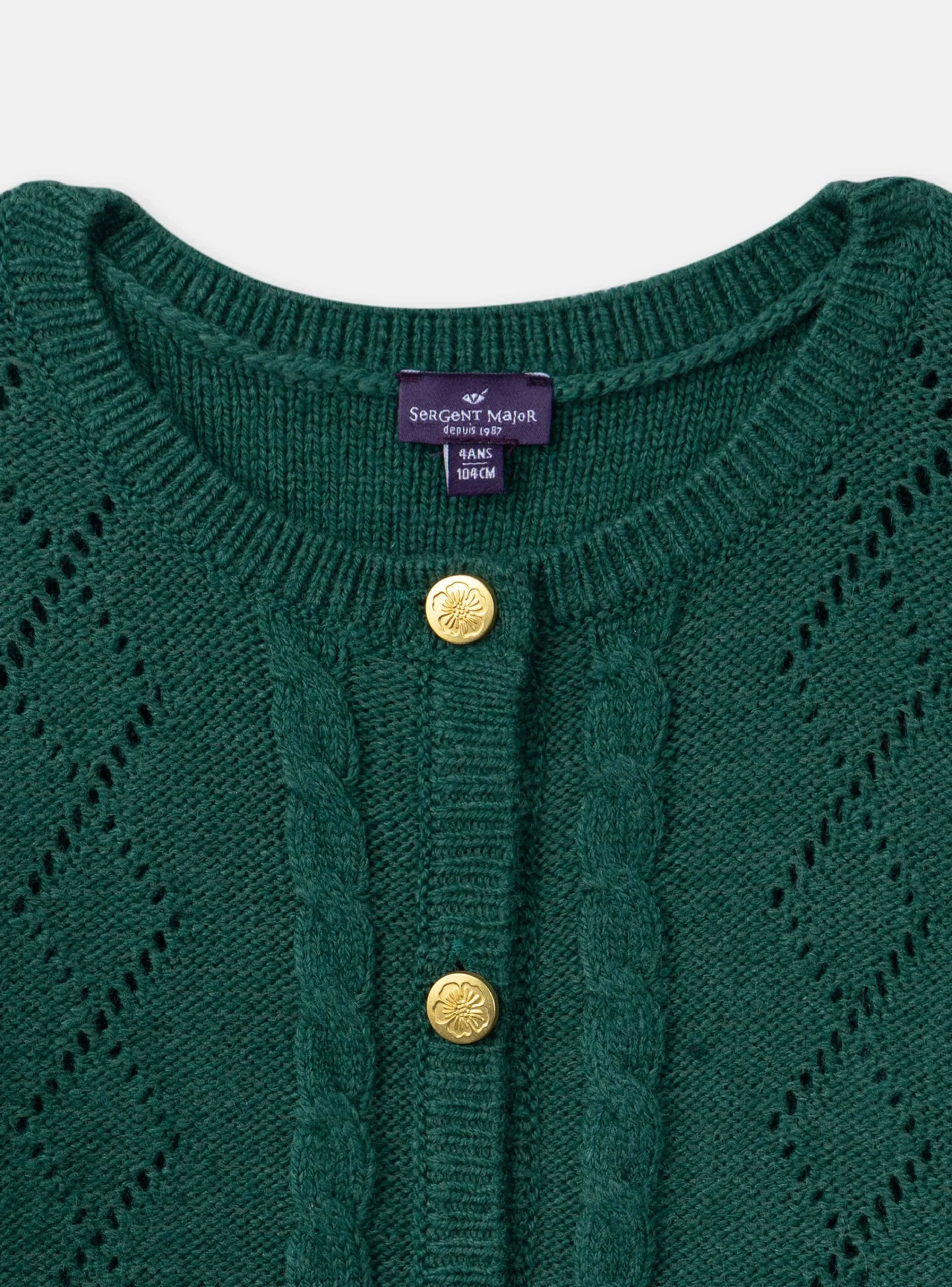 Knitwear, Sweater, Cardigan-Sergent Major Green CARDIGAN