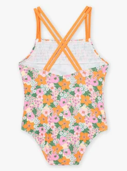 Swimsuit-Sergent Major Green one-piece swimsuit with floral print