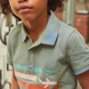 T-shirt, Polo Shirt-Sergent Major Green polo shirt with aircraft motif