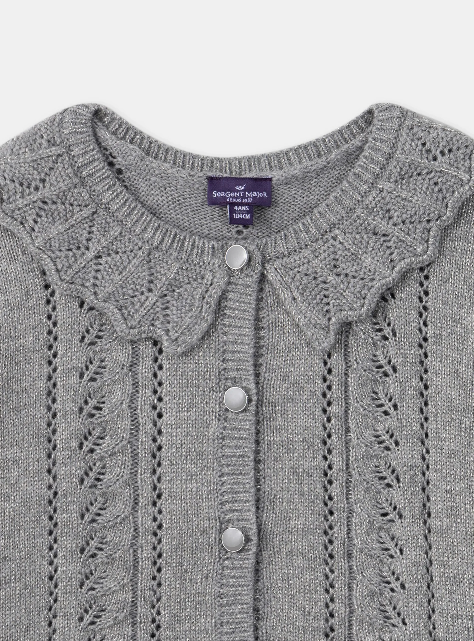 Knitwear, Sweater, Cardigan-Sergent Major Grey CARDIGAN