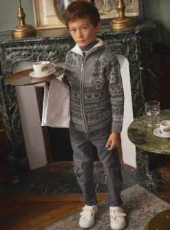 Knitwear, Sweater, Cardigan-Sergent Major Grey KIDS CARDIGAN
