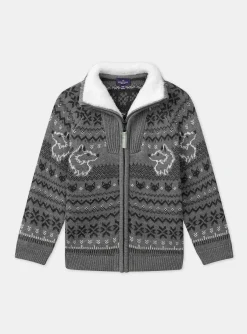 Knitwear, Sweater, Cardigan-Sergent Major Grey KIDS CARDIGAN