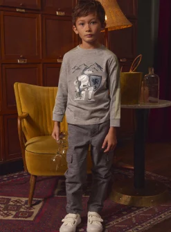 T-shirt, Polo Shirt-Sergent Major Grey TEE SHIRT LS