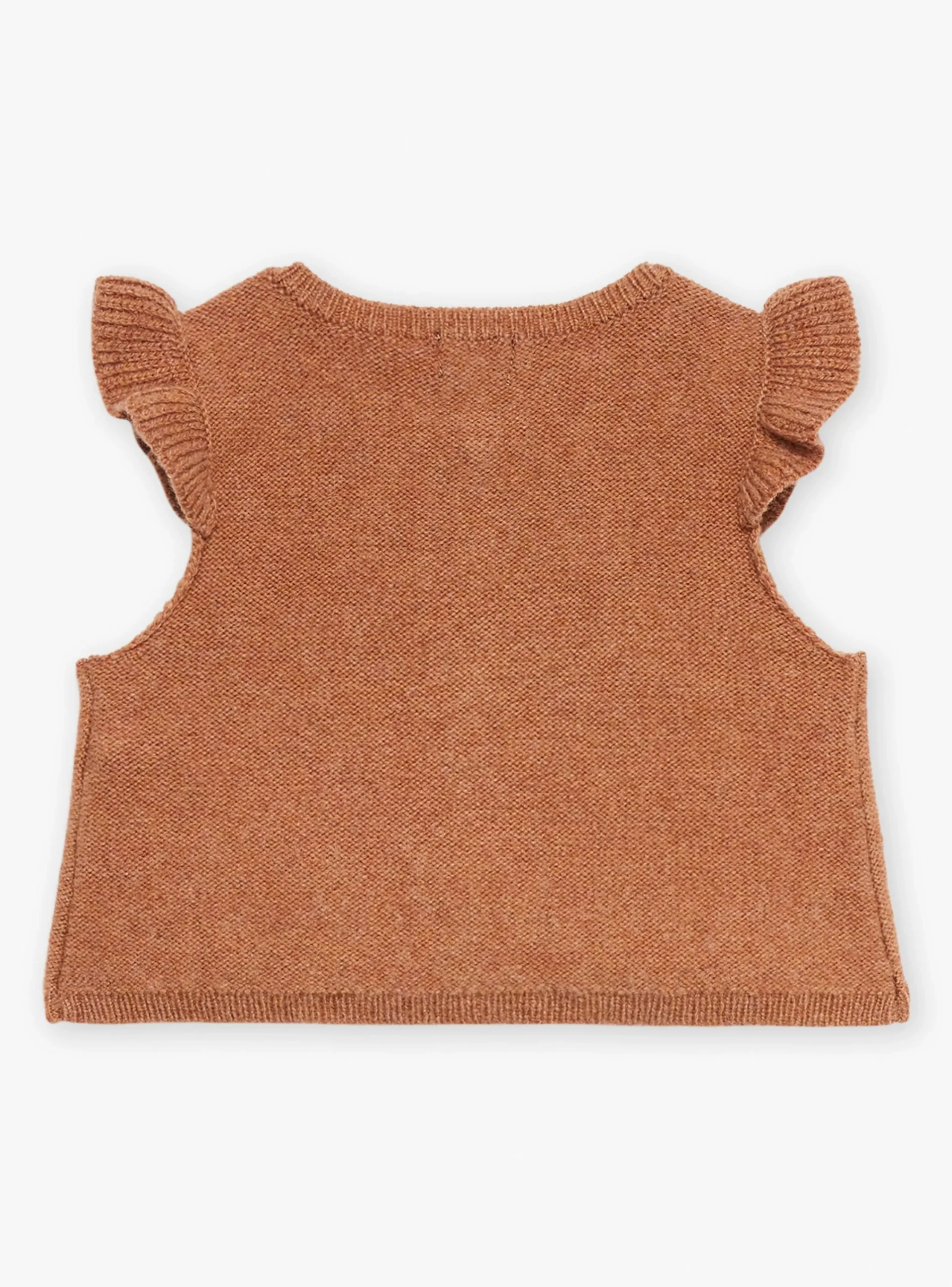 Knitwear, Sweater, Cardigan | Knitwear, Sweater, Cardigan-Sergent Major Heather brown CARDIGAN WHITHOUT SLEEVES