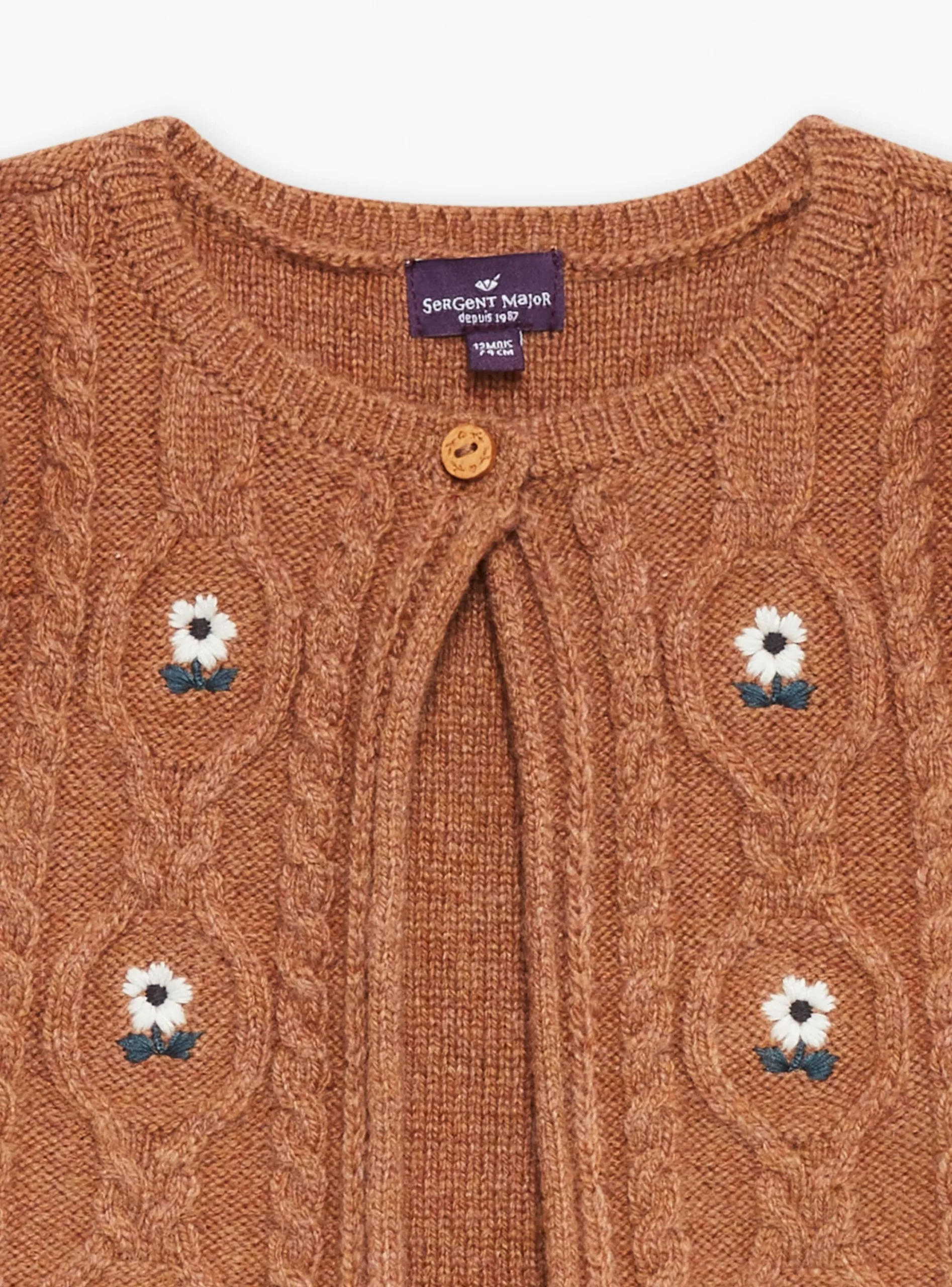 Knitwear, Sweater, Cardigan | Knitwear, Sweater, Cardigan-Sergent Major Heather brown CARDIGAN WHITHOUT SLEEVES