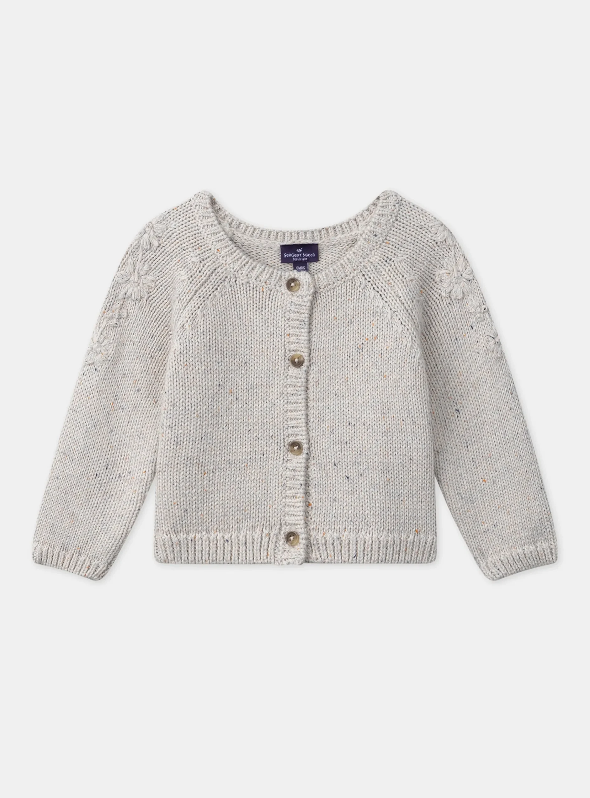 Knitwear, Sweater, Cardigan | Knitwear, Sweater, Cardigan-Sergent Major Heathered off white CARDIGAN