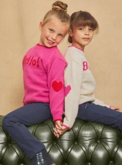 Knitwear, Sweater, Cardigan-Sergent Major Hello magenta sweater