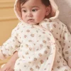 Coat, Cardigan-Sergent Major Hooded baby jacket in ecru tubique