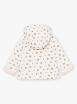 Coat, Cardigan-Sergent Major Hooded baby jacket in ecru tubique