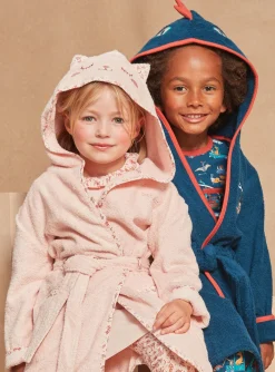 Pajamas-Sergent Major Hooded petrol blue terry bathrobe