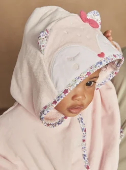 Pajamas & Rompers | Pajamas & Rompers-Sergent Major Hooded pink bath cape with floral print.