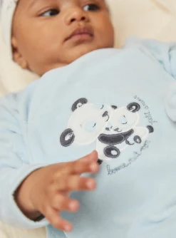 Baby Jumpsuits-Sergent Major Ice blue velvet romper in organic cotton and recycled polyester