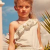 Shirt, T-shirt-Sergent Major Ivory Ruffled Neckline Ecru Top