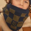 Beany, Scarf & Gloves-Sergent Major Khaki and navy blue knitted snood