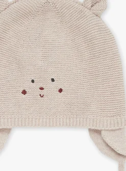 Hat, Mittens-Sergent Major Knitted walnut bonnet