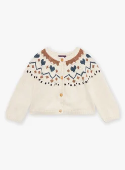 Knitwear, Sweater, Cardigan | Knitwear, Sweater, Cardigan-Sergent Major Light beige mottled knitted cardigan
