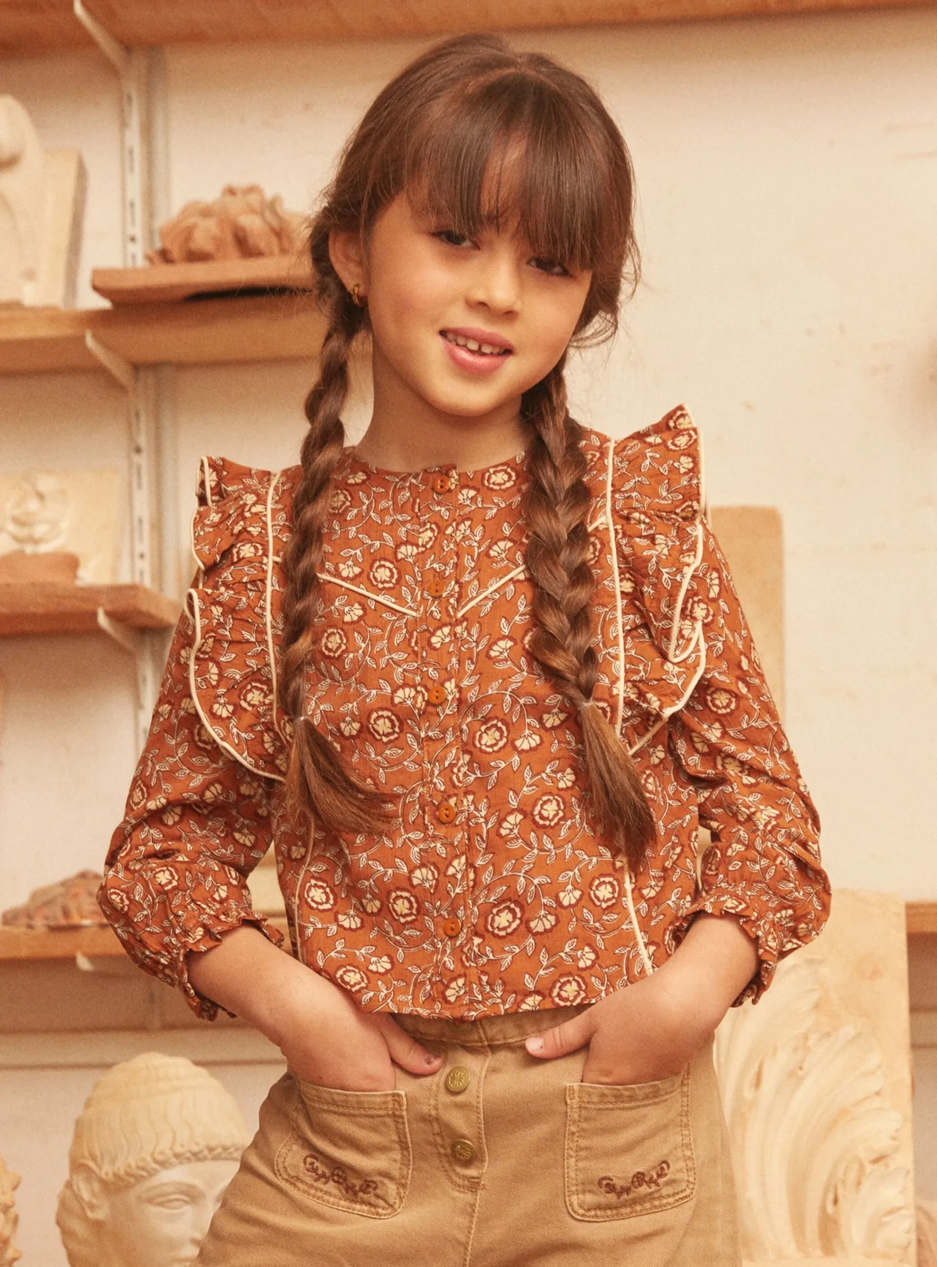 Shirt, T-shirt-Sergent Major Light brown BLOUSE