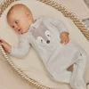 Baby Jumpsuits-Sergent Major Light gray velvet romper