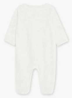 Baby Jumpsuits-Sergent Major Light gray velvet romper