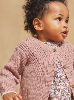 Knitwear, Sweater, Cardigan | Knitwear, Sweater, Cardigan-Sergent Major Lilac openwork knit cardigan