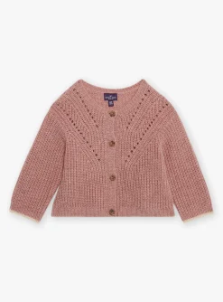 Knitwear, Sweater, Cardigan | Knitwear, Sweater, Cardigan-Sergent Major Lilac openwork knit cardigan