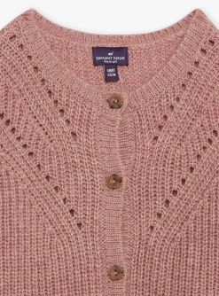 Knitwear, Sweater, Cardigan | Knitwear, Sweater, Cardigan-Sergent Major Lilac openwork knit cardigan