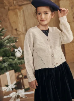 Knitwear, Sweater, Cardigan-Sergent Major long sleeved ecru cardigan