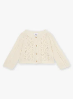 Knitwear, Sweater, Cardigan | Knitwear, Sweater, Cardigan-Sergent Major long sleeved ecru cardigan