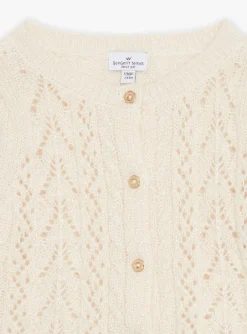 Knitwear, Sweater, Cardigan | Knitwear, Sweater, Cardigan-Sergent Major long sleeved ecru cardigan