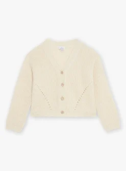 Knitwear, Sweater, Cardigan-Sergent Major long sleeved ecru cardigan