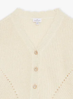 Knitwear, Sweater, Cardigan-Sergent Major long sleeved ecru cardigan