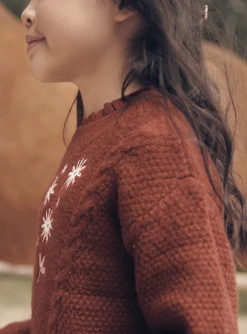 Knitwear, Sweater, Cardigan-Sergent Major Long-sleeved brick sweater