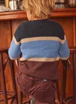 Knitwear, Sweater, Cardigan-Sergent Major Long-sleeved chocolate sweater